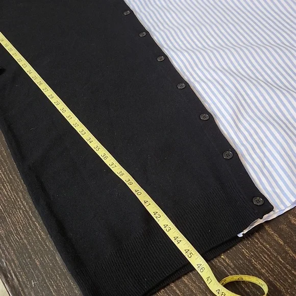 Naadam Asymmetrical Wool Cashmere Hybrid  Turtleneck Midi Sweater Dress - Picture 9 of 10